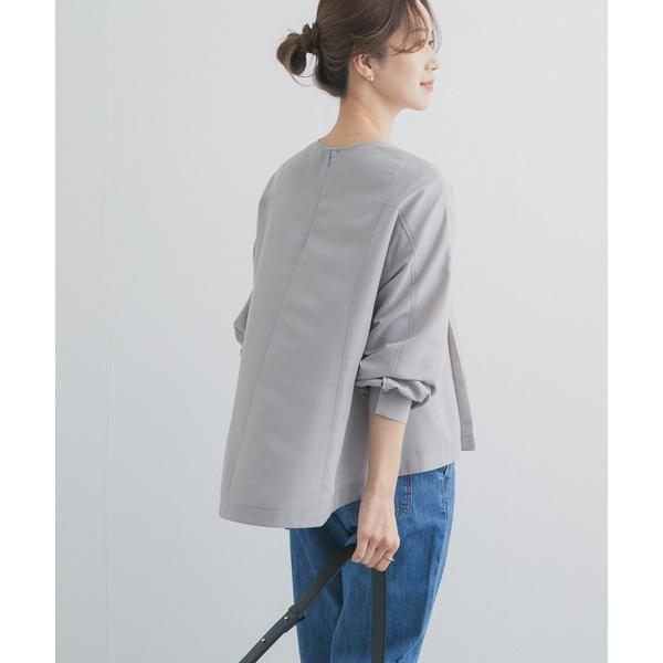 【グレー系その他】タックフレアペプラムブラウス URBAN RESEARCH DOORS（アーバンリサーチドアーズ） タックフレア