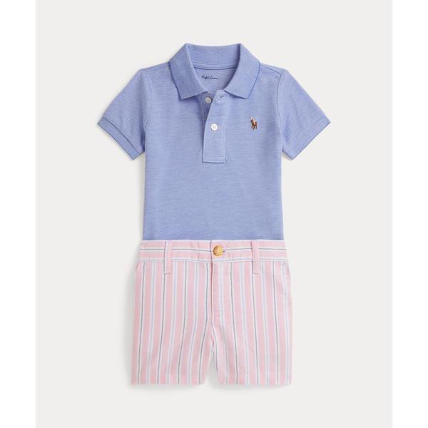 POLO RALPH LAUREN - (もの言う花)オックスフォード メッシュ スポーツシャツ ＆ ストライプド 遊撃手