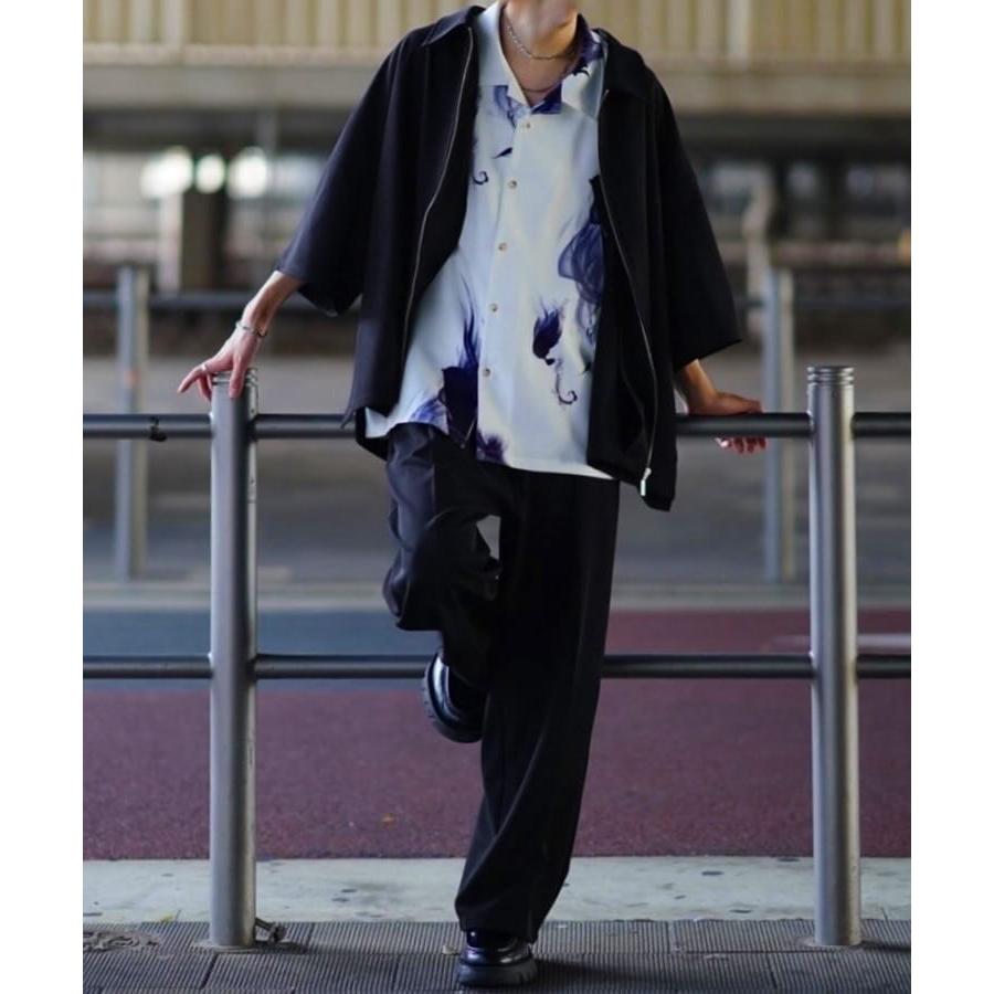 Dbuckle shirt ＆ 1tuck widestraight pants setup_1