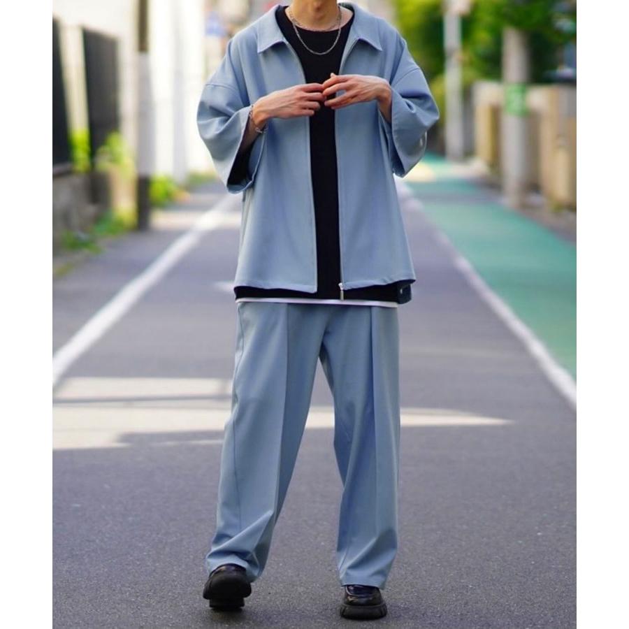Dbuckle shirt ＆ 1tuck widestraight pants setup_4