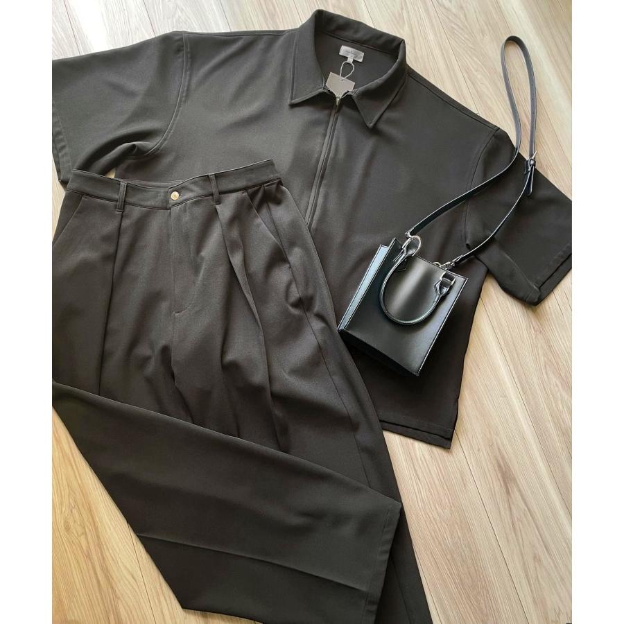 Dbuckle shirt ＆ 1tuck widestraight pants setup_5