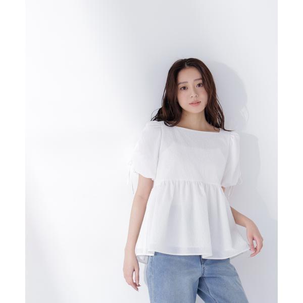NATURAL BEAUTY BASIC ドロストギャザースリーブブラウス NATURAL BEAUTY BASIC（ナチュラルビューティーベーシック） ドロスト