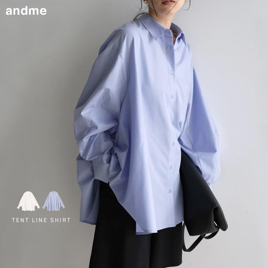 ARTS&SCIENCEアーツ&サイエンス テントライン コットンワイドブラウスシャツ【1】【LSHA72040】 andme（アンドミー） テントライン 長袖 シャツ ブラウス : マルイ