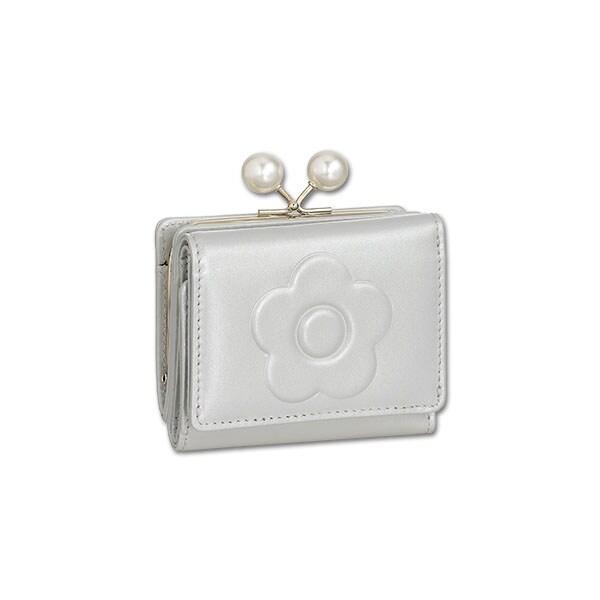 MARY QUANT（マリークヮント） エンボスデイジーパール ガマ口