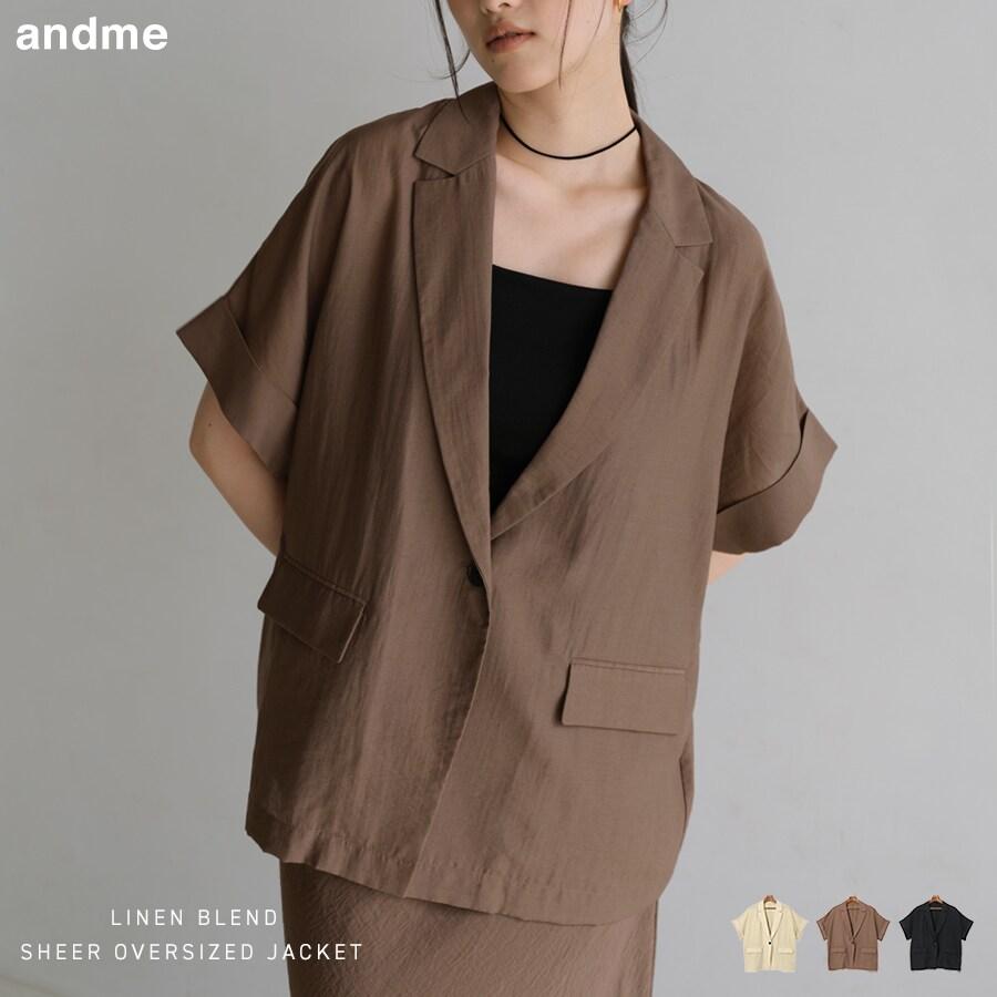andme（アンドミー） リネン ブレンド シアー ジャケット : マルイ