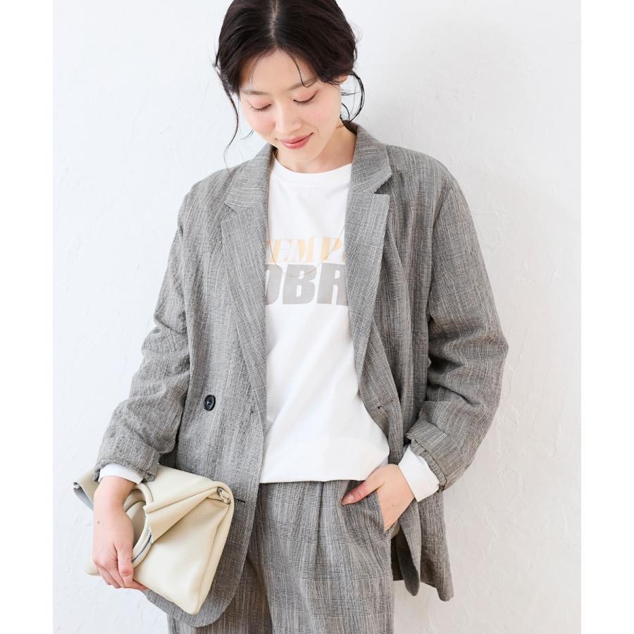 美品✨ ヒューゴボス×カルロバルベラ テーラードジャケット グレー チェック L le.coeur blanc（ルクールブラン） グレンチェックスラブテーラード