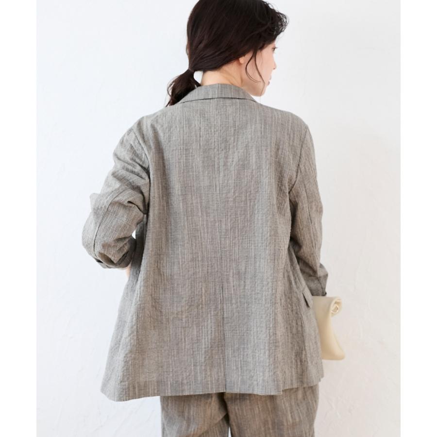 リコルゾ　グレンチェックストレッチジャケット&ジレ &トラウザー&コート&オペラ le.coeur blanc（ルクールブラン） グレンチェックスラブテーラード