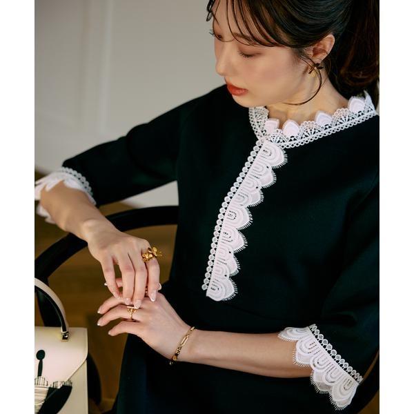 《M Maglie le cassetto×冨張愛》愛されクラシカル“Lace”ニットワンピースの画像