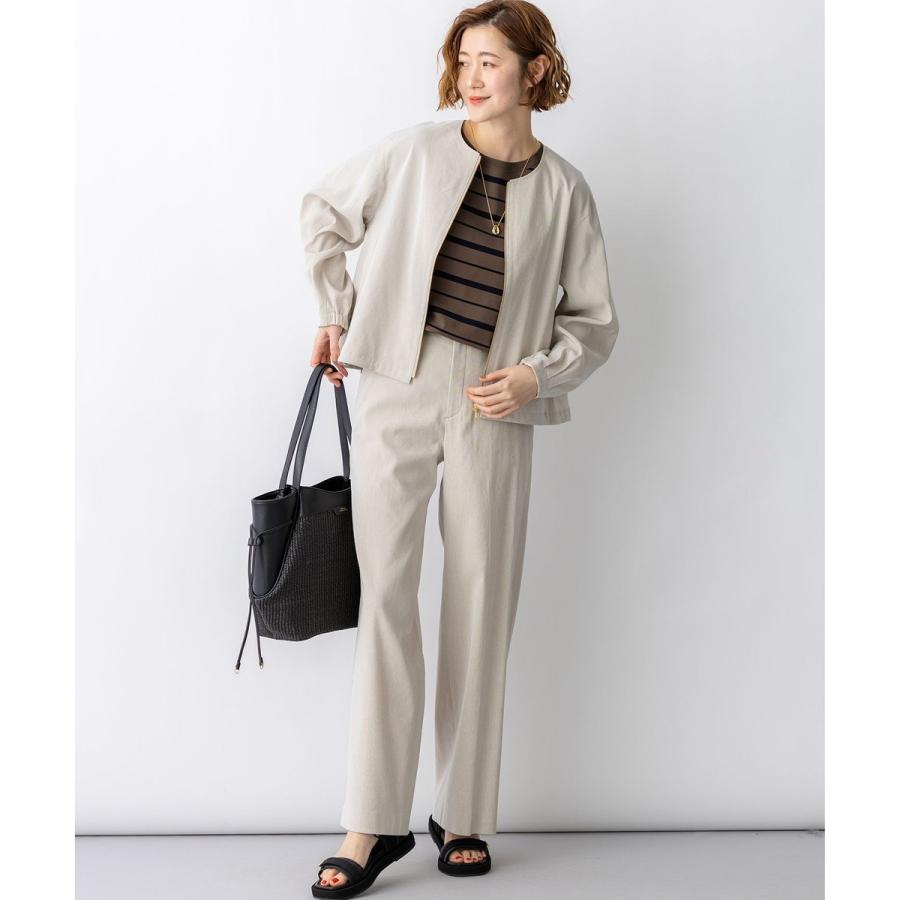 23区（ニジュウサンク） リネンレーヨンストレッチ ノーカラー