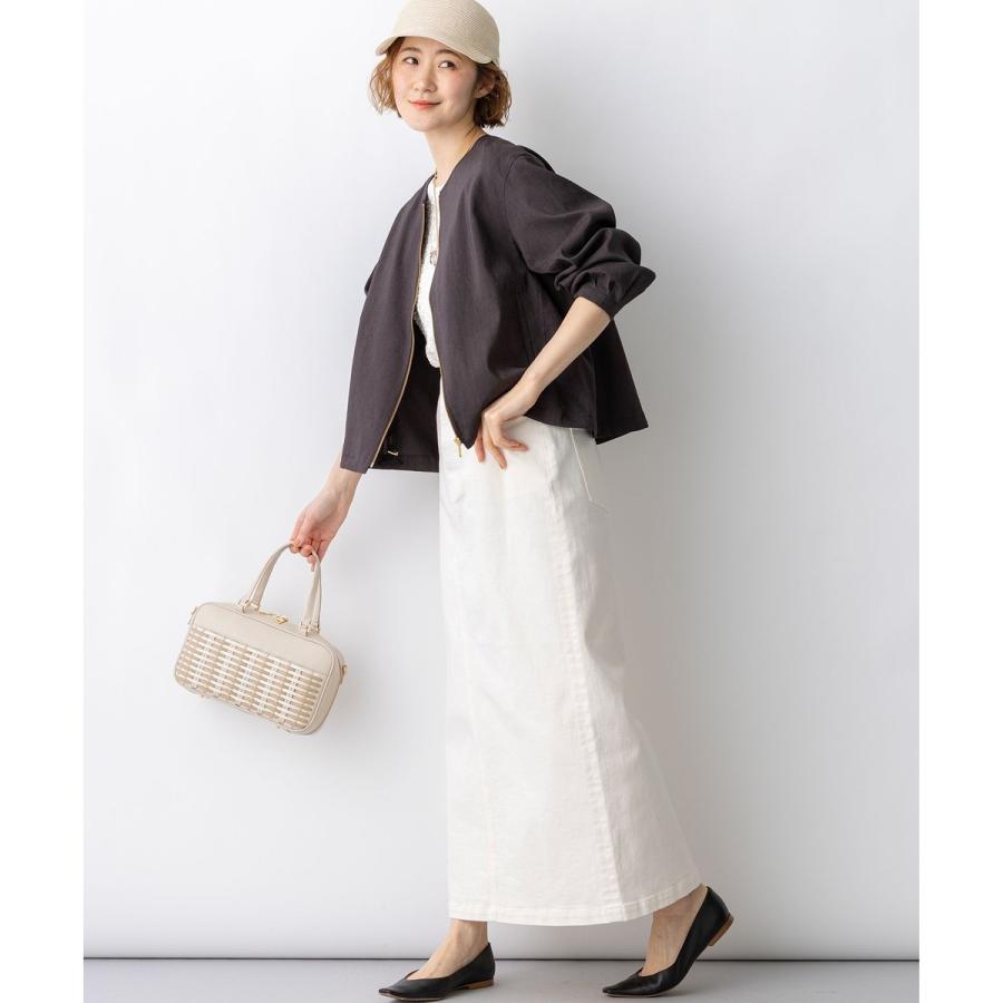 23区（ニジュウサンク） リネンレーヨンストレッチ ノーカラー