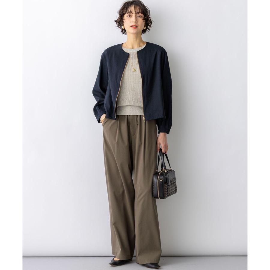 23区（ニジュウサンク） リネンレーヨンストレッチ ノーカラー