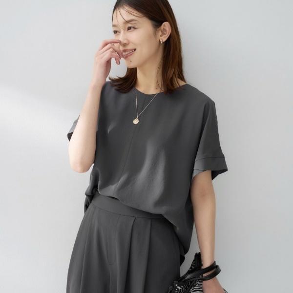 【前後2WAYはっ水セットアップ可】リラクシーフレンチスリーブブラウスの画像