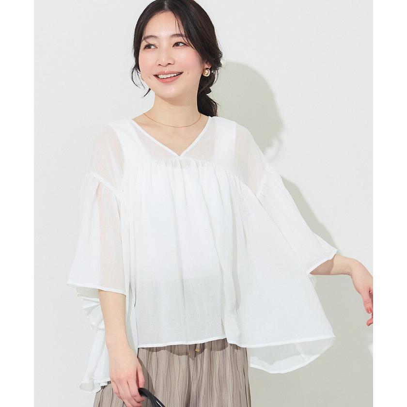 coca（コカ） シアー袖フレアブラウス 全3色 : マルイ(丸井)Yahoo!店 