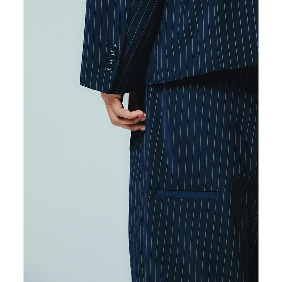 TUCK WIDE SLACKS / ネイビーストライプ [BR26SS-P1008]