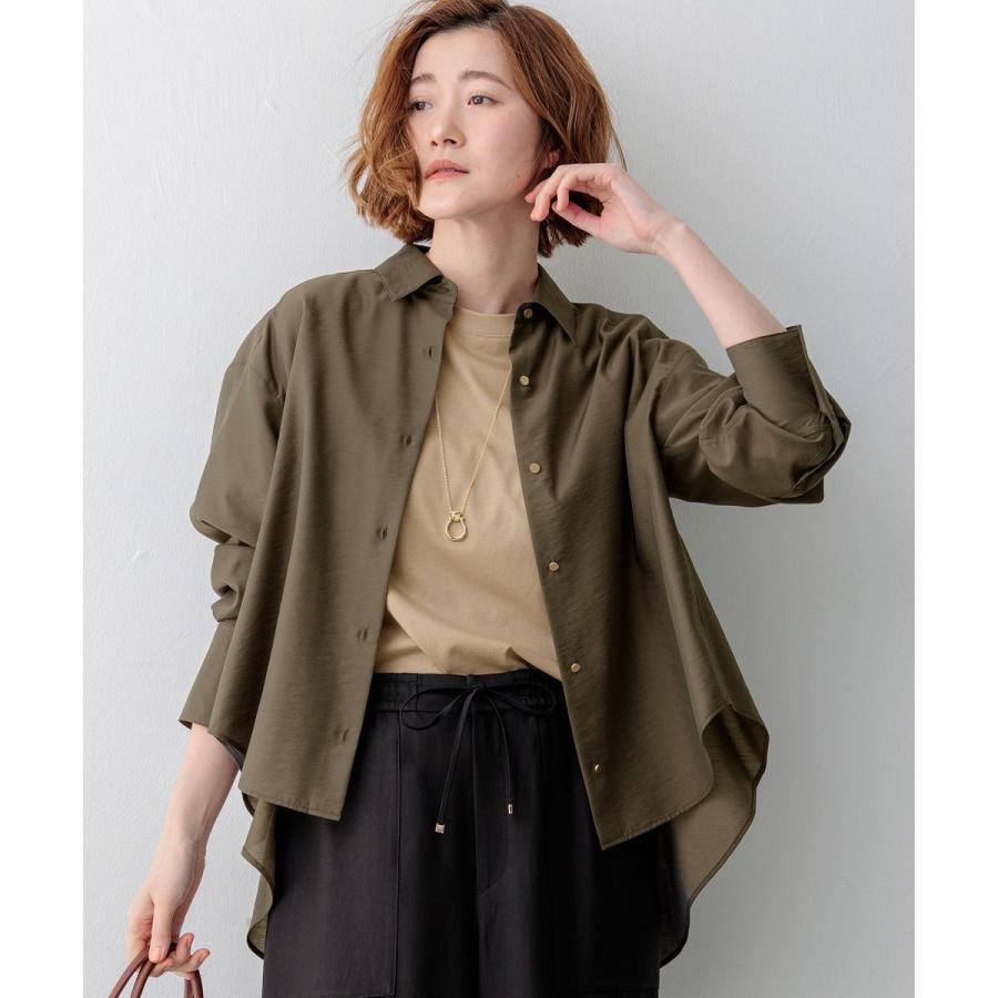 完売【美品】MOGA ナチュラルタンブラーボリュームシャツ L 麻 七分袖 23区（ニジュウサンク） 【CanCam掲載】シアータンブラー シャツ