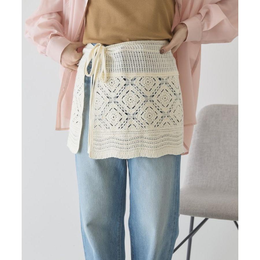 Ameri シェル モチーフ クロシェ ニット スカート AMERICAN HOLIC（アメリカンホリック） クロシェニット巻きスカート