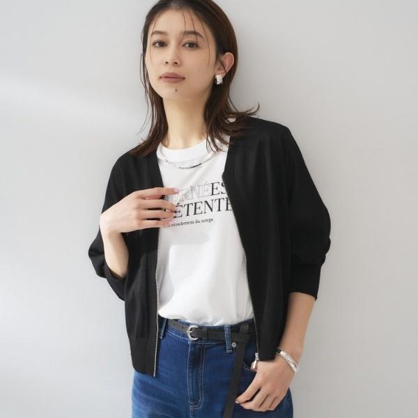 【アンサンブル可日除け・冷房対策】シアーレーヨンZIPカーディガンの画像