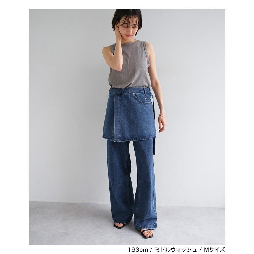 デニム ラップスカート（レイヤード用）/巻きスカート evernavy エバー
