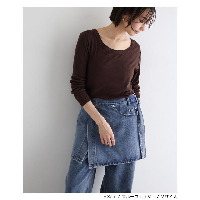 デニム ラップスカート（レイヤード用）/巻きスカート evernavy エバー