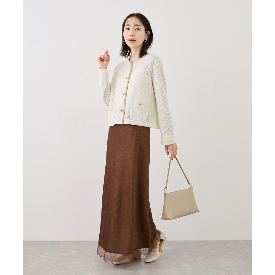 ROPE' PICNIC（ロペ ピクニック） 透かし編み金釦カットカーディガン