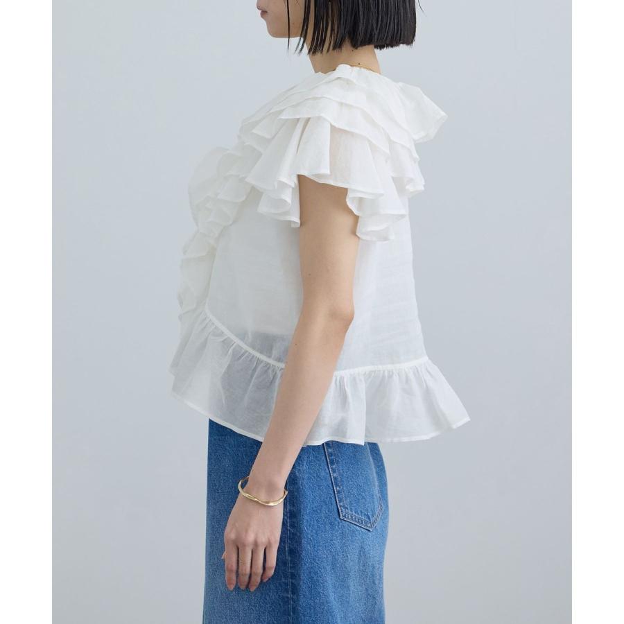 WEB限定】コットンオーガンジーラッフルフリルブラウス : マルイ(丸井