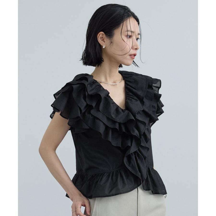 WEB限定】コットンオーガンジーラッフルフリルブラウス : マルイ(丸井