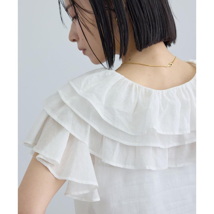 WEB限定】コットンオーガンジーラッフルフリルブラウス : マルイ(丸井