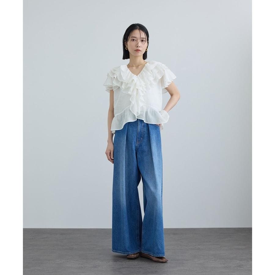 WEB限定】コットンオーガンジーラッフルフリルブラウス : マルイ(丸井