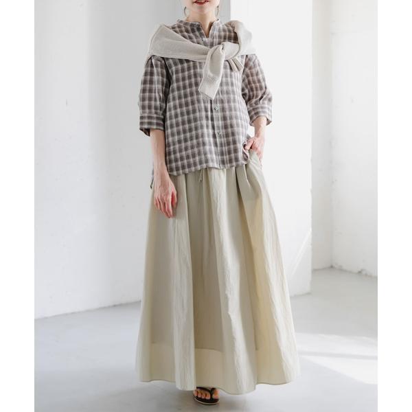 ストライプド リネン ショートスリーブ シャツ　ワンピース　新品　26SS URBAN RESEARCH DOORS（アーバンリサーチドアーズ） FORK＆SPOON