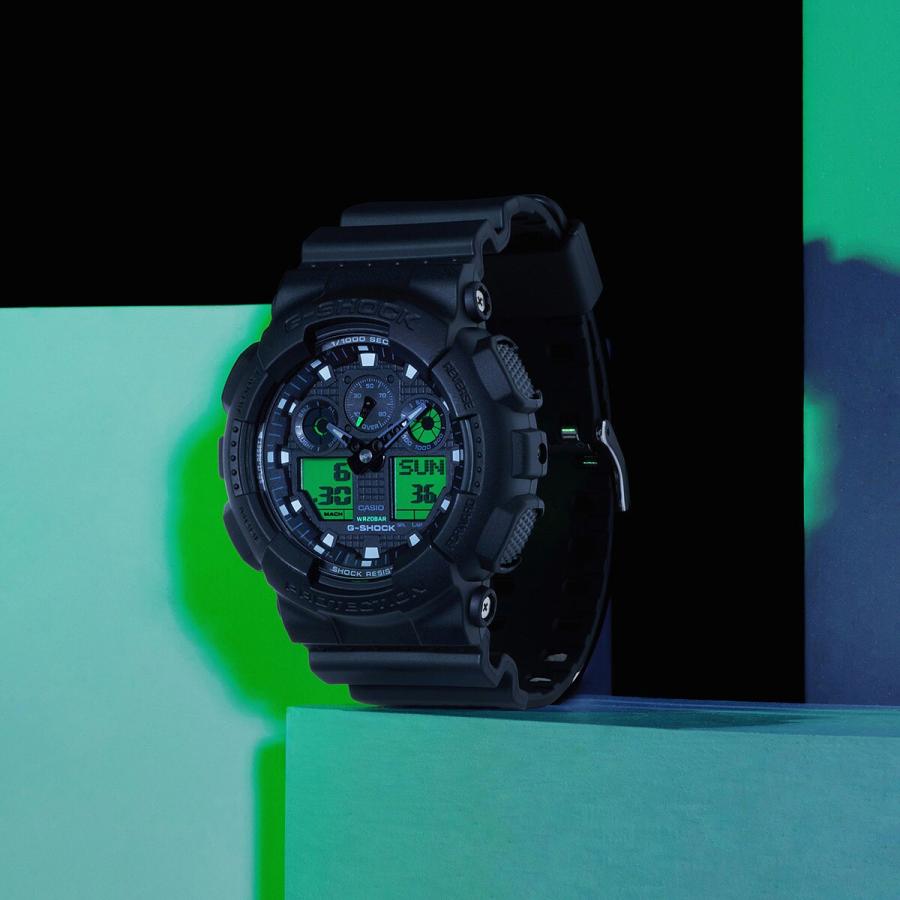 BLACK AND ELECTRO GREEN【国内正規品】GA-100BEG-1AJF_2