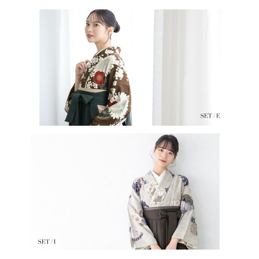 卒業式向けレディース袴セット 大学生 【二尺袖着物/袴/帯/襦袢】の画像