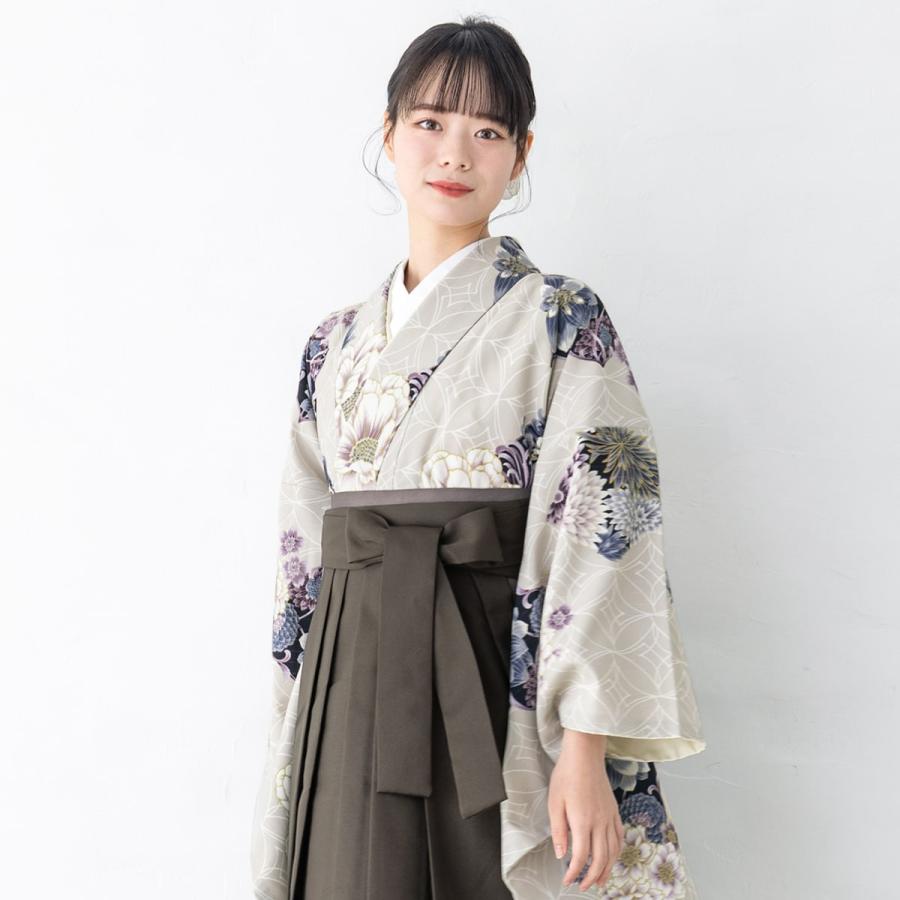 卒業式向けレディース袴セット 大学生 【二尺袖着物/袴/帯/襦袢】の画像