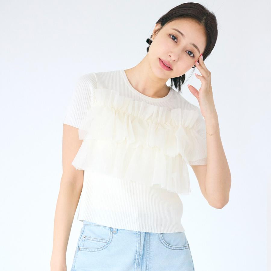 coca（コカ） 半袖フリルニットトップス 全2色 : マルイ(丸井)Yahoo!店