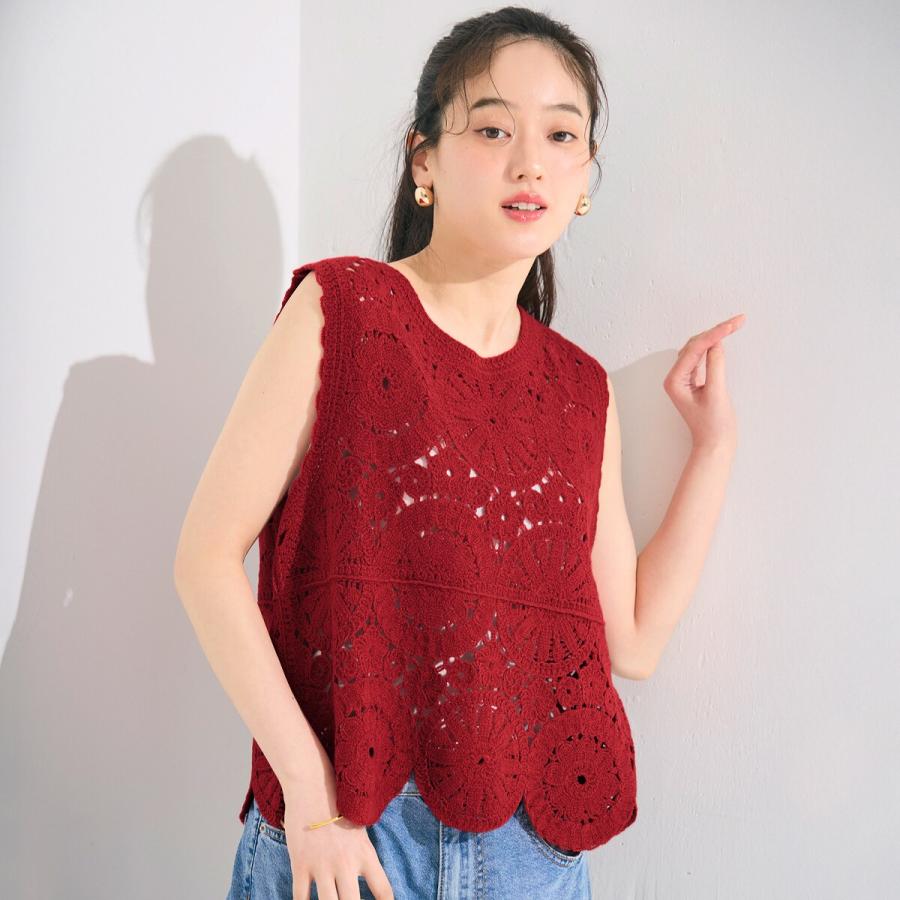 coca（コカ） かぎ編みクロシェタンクトップ 全2色 : マルイ(丸井