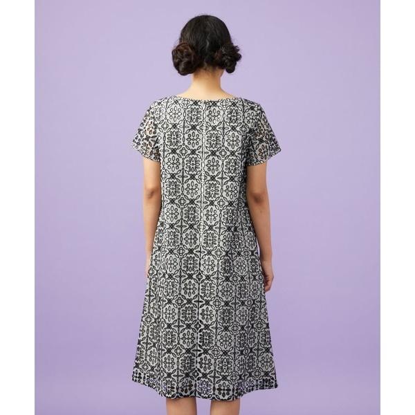 極美品◆ホコモモラ カラフルドットドビーワンピース ギンガムチェック 40 Jocomomola（ホコモモラ） Dordado de verano フラワーカットワーク