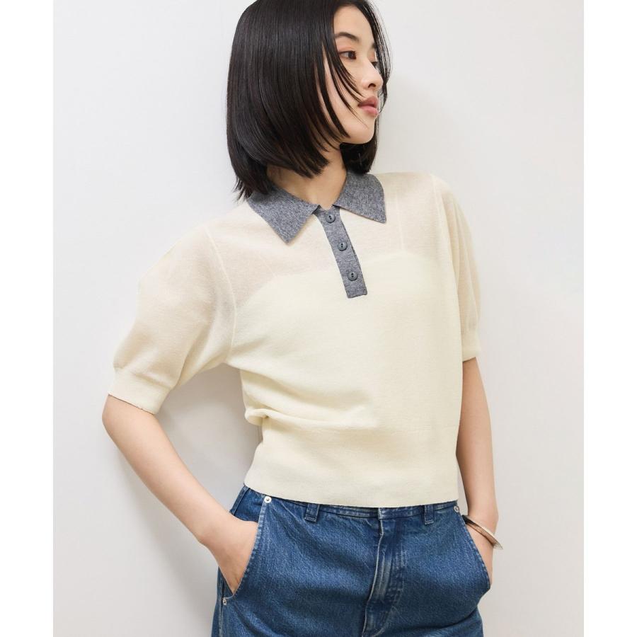 ADAM ET ROPE'（アダムエロペ） 【定番】ラミーニットポロシャツ