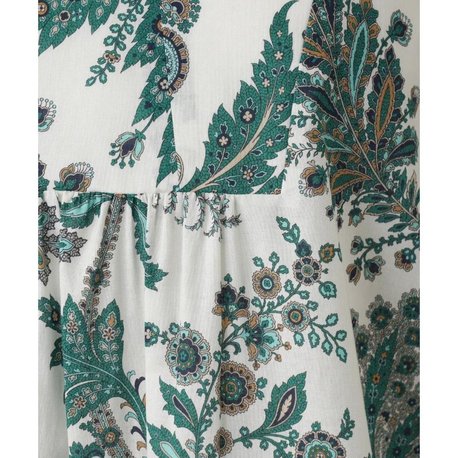 ペイズリー柄キーネックブラウス【ROCHAS Premiere】【RATTI】の画像