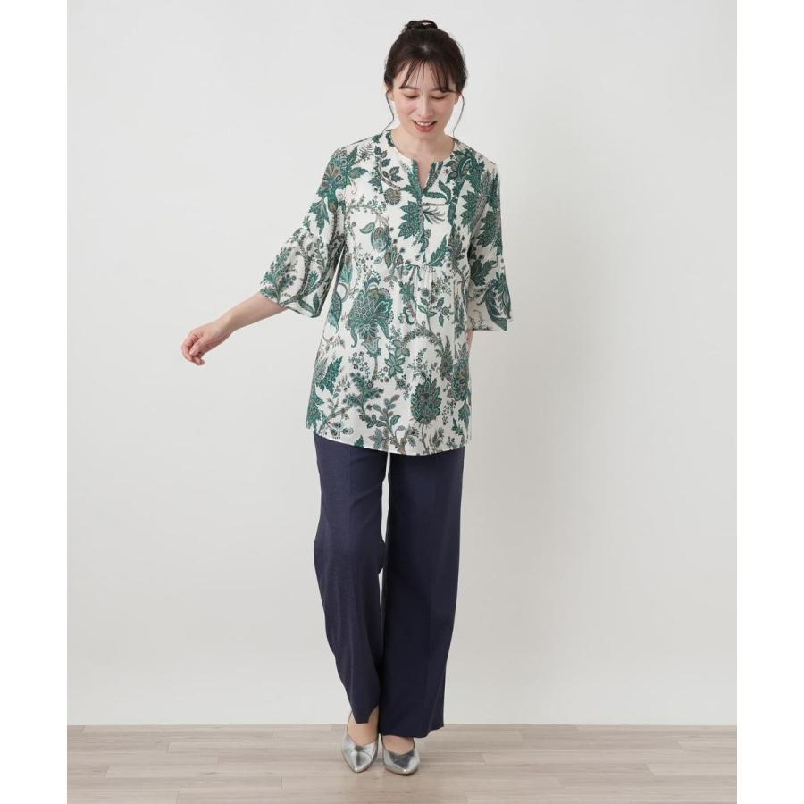 ペイズリー柄キーネックブラウス【ROCHAS Premiere】【RATTI】の画像