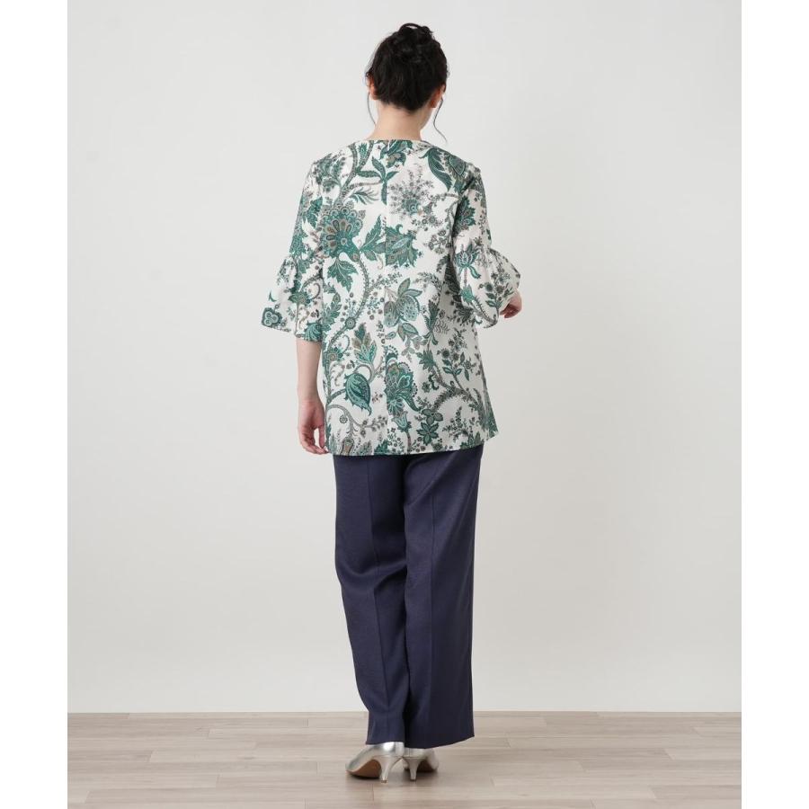 ペイズリー柄キーネックブラウス【ROCHAS Premiere】【RATTI】の画像