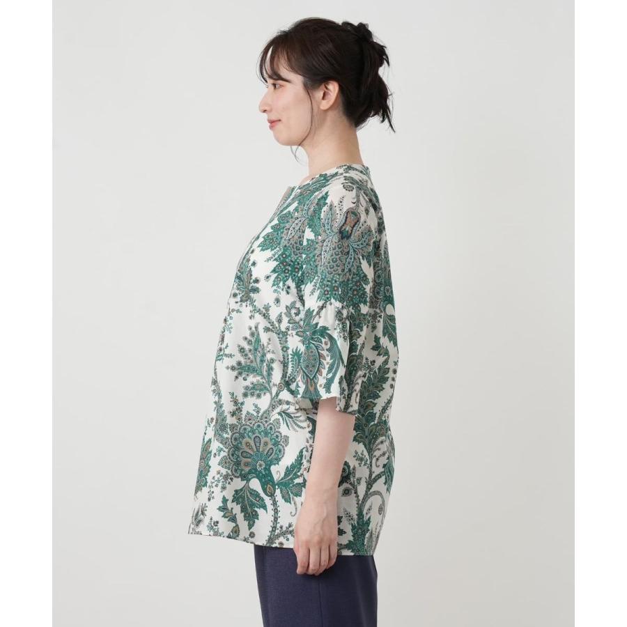 ペイズリー柄キーネックブラウス【ROCHAS Premiere】【RATTI】の画像
