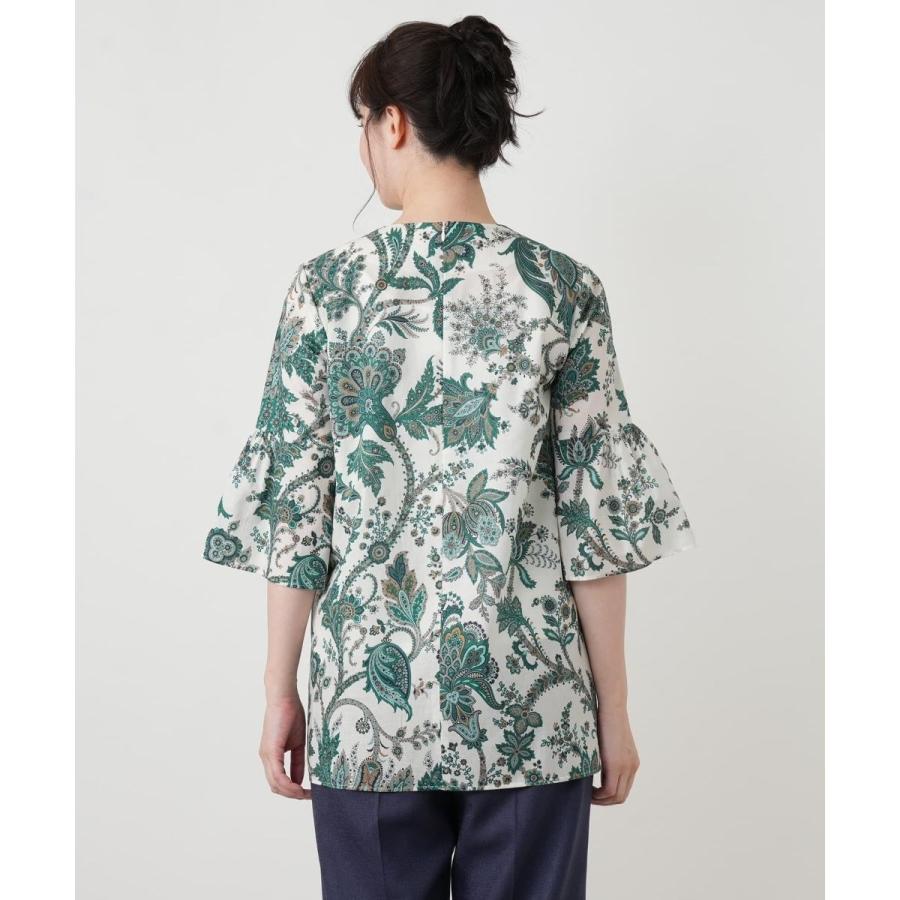 ペイズリー柄キーネックブラウス【ROCHAS Premiere】【RATTI】の画像