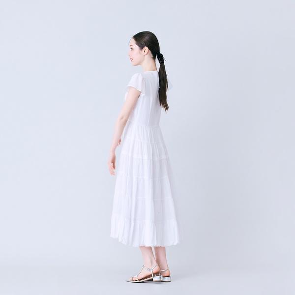 ピンタック綿シフォンワンピースの画像