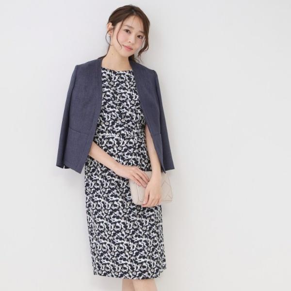 【手洗い可／日本製】タック入タイトワンピースの画像