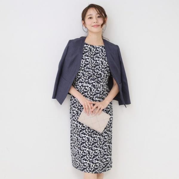 【手洗い可／日本製】タック入タイトワンピースの画像