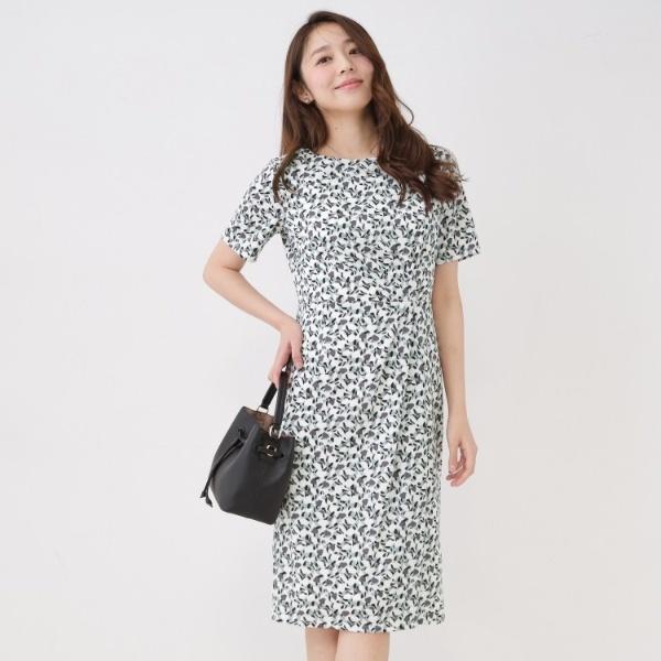 【手洗い可／日本製】タック入タイトワンピースの画像