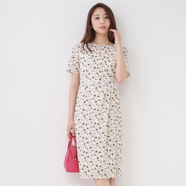 【手洗い可／日本製】タック入タイトワンピースの画像