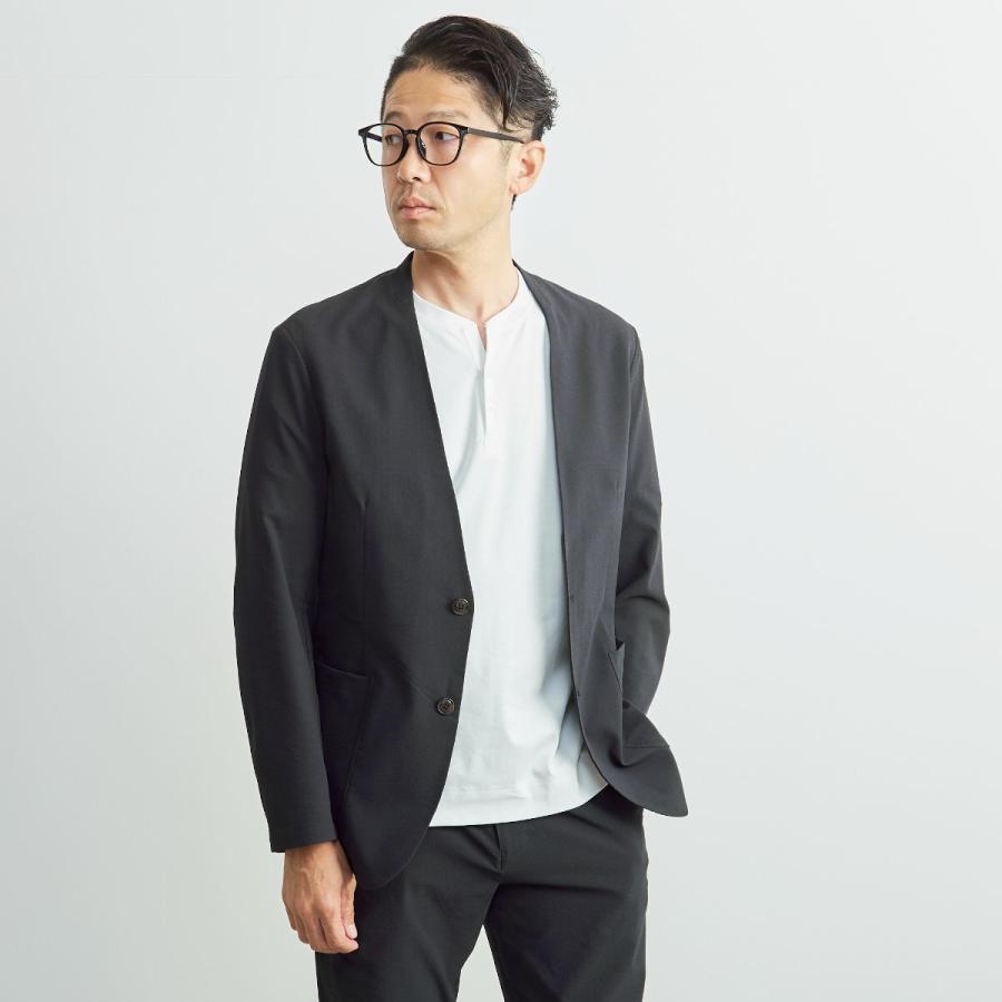 MEN'S MELROSE ソロテックスサッカーイージーノーカラージャケット