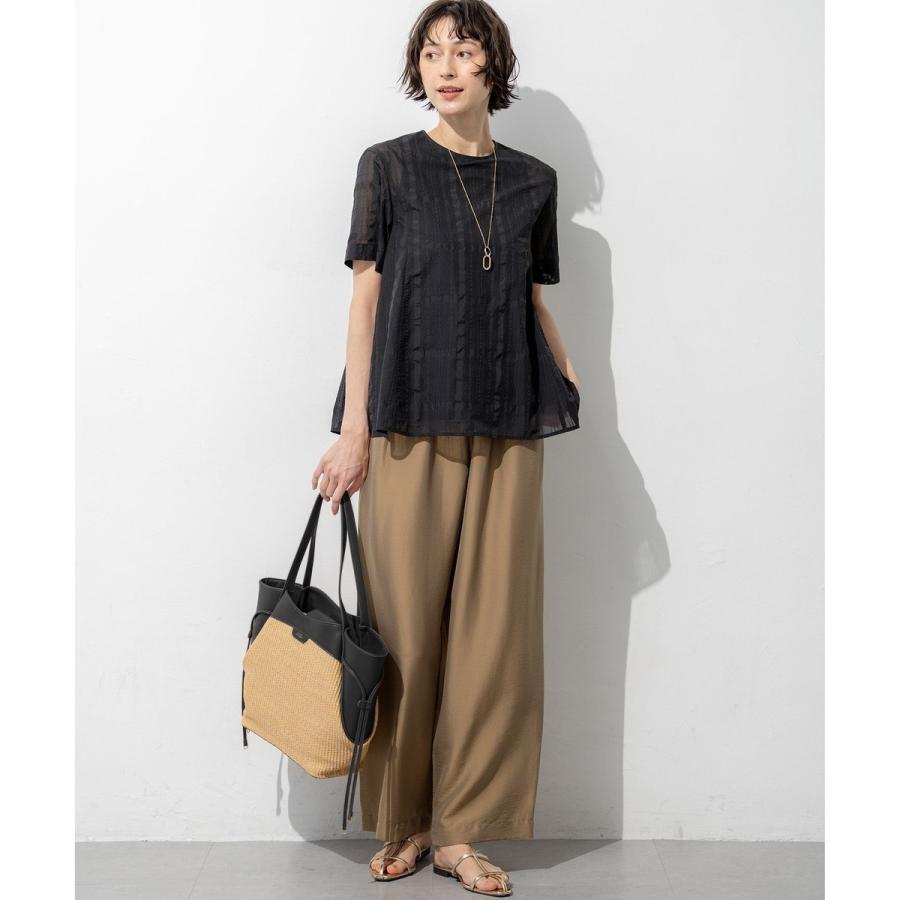 23区（ニジュウサンク） シアーチェックレイヤード フレア Tブラウス