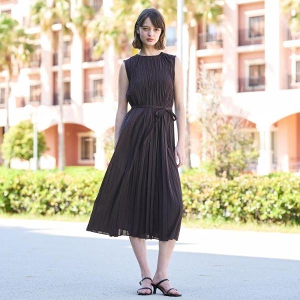 【美品】近年 プリーツプリーズ ノースリーブロング丈 カットオフワンピース 2 DRESSTERIOR（ドレステリア） 【ウォッシャブル2WAYシルエット