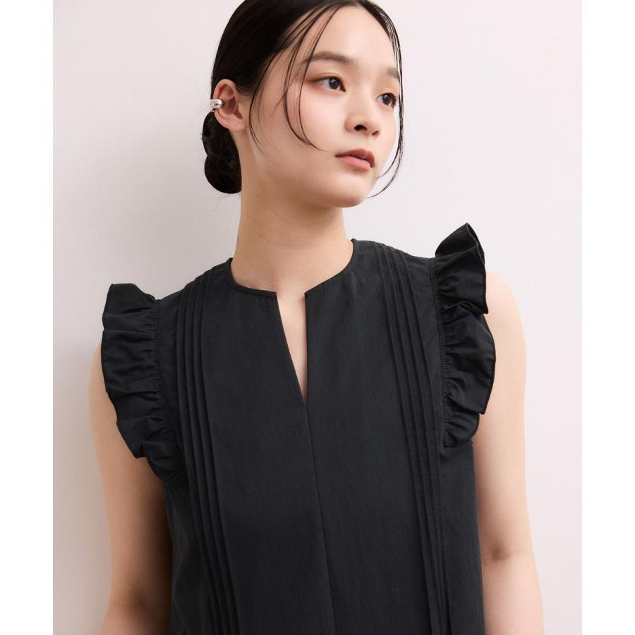 ADAM ET ROPE ノースリーブ フリル ロングワンピース ADAM ET ROPE'（アダムエロペ） 【WEB限定】フリルショルダー